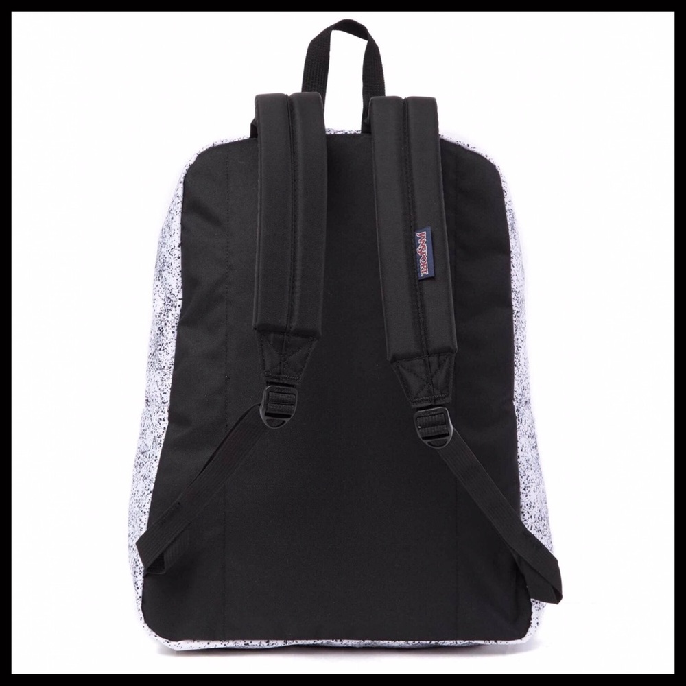 JANSPORT BLACK WHITE SCHOOL BOOK BACKPACK - Picture 2 of 10